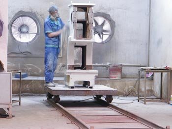 Initial polishing leveling production press area 